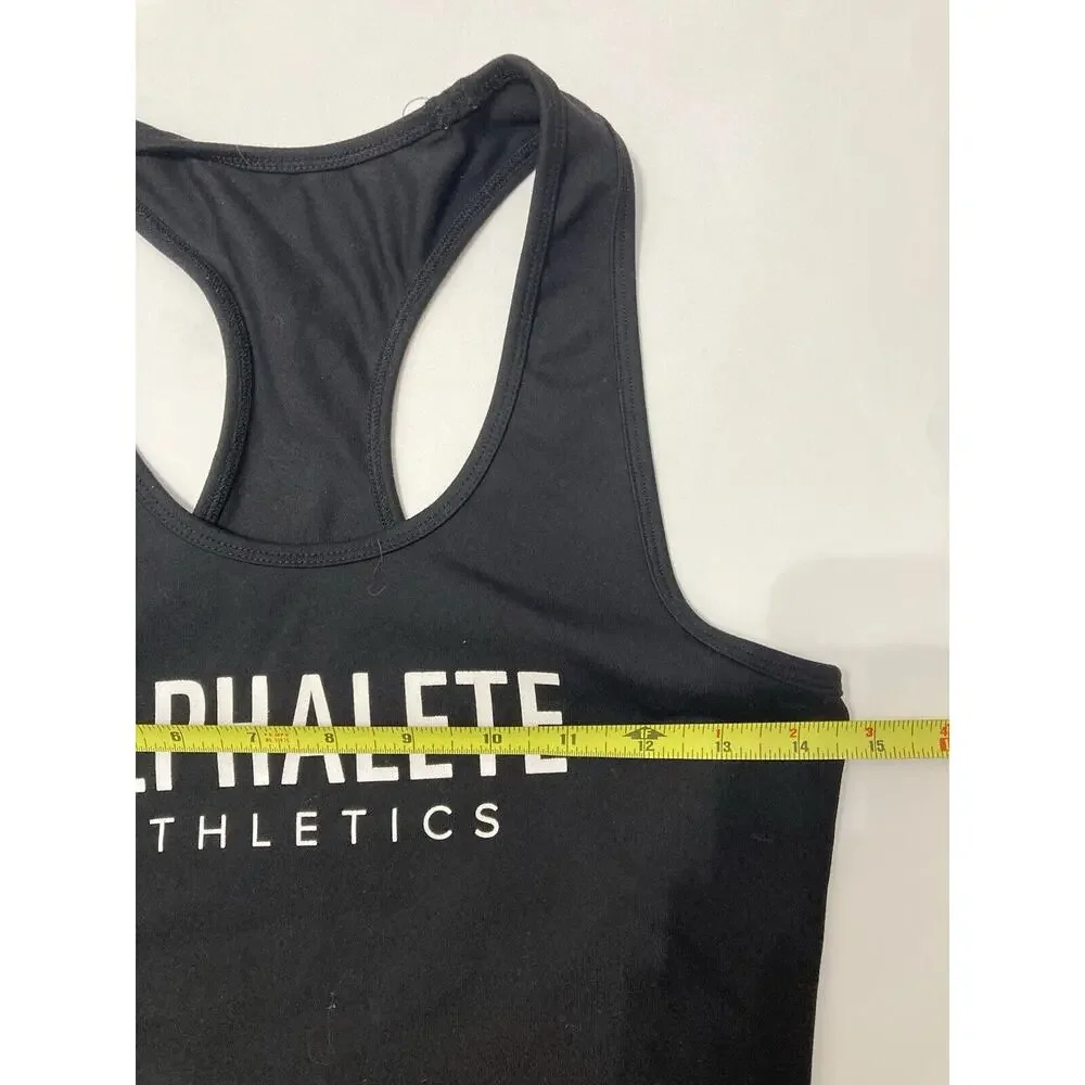 Alphalete Womens Solid Black Logo Print Athletic Tank Top Size M - Picture 3 of 4
